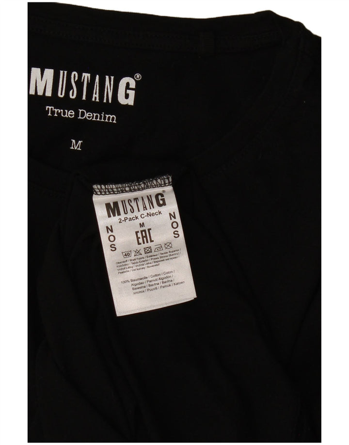 MUSTANG Mens T-Shirt Top Medium Black Cotton