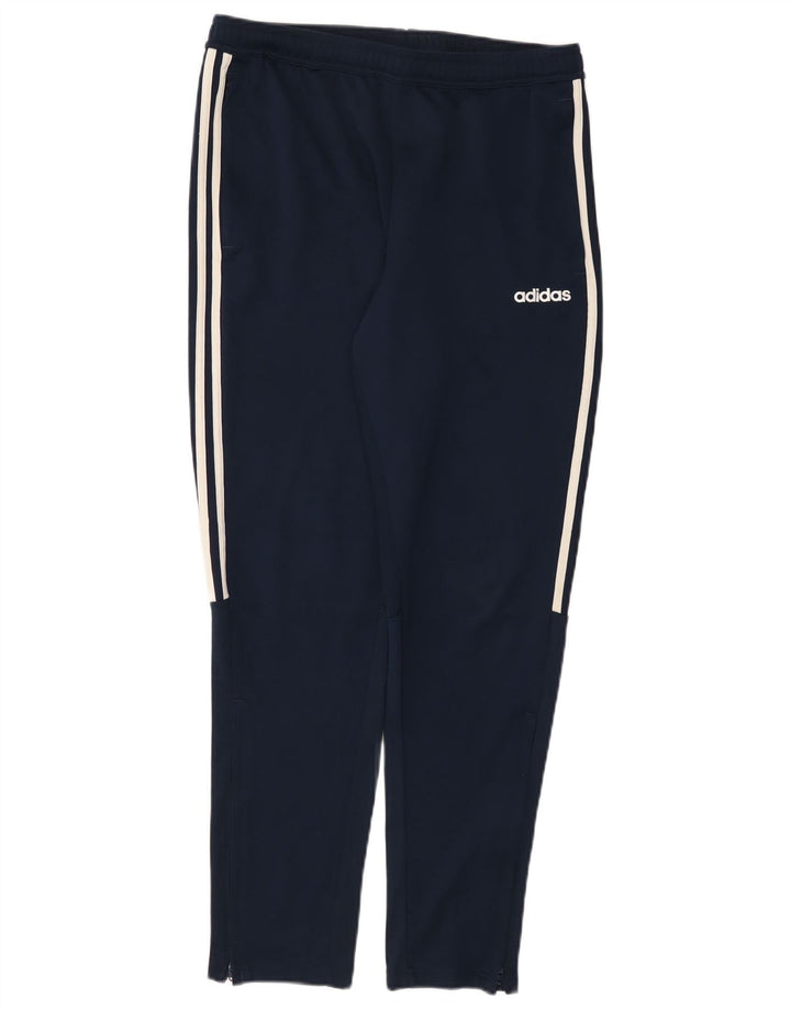 Adidas Mens Climalite Tracksuit Trousers Large  Navy Blue Polyester