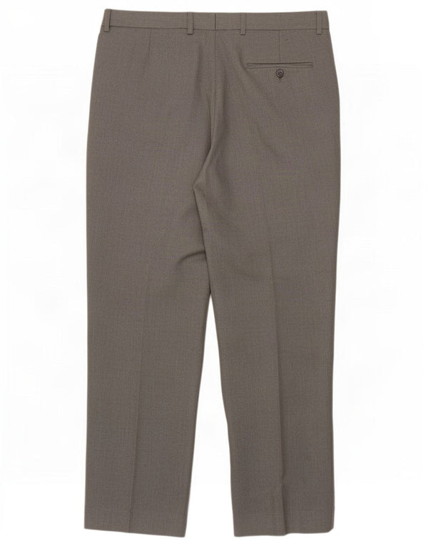 Pantaloni da abito vestibilità regolare Marks & Spencer da uomo W36 L29 poliestere grigio