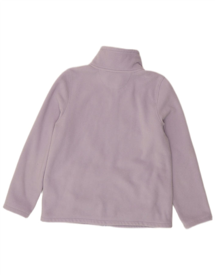 Dkny Womens Graphic Fleece Jacket UK 16 Large Purple Polyester