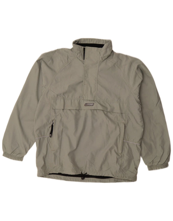 Giacca antipioggia Asics da uomo, vestibilità ampia, pullover, UK 36, piccola, in poliestere grigio