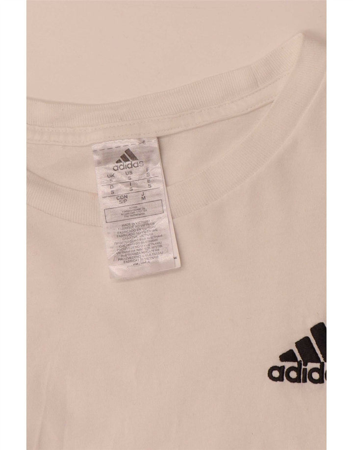 Adidas Mens T-Shirt Top Small White Cotton