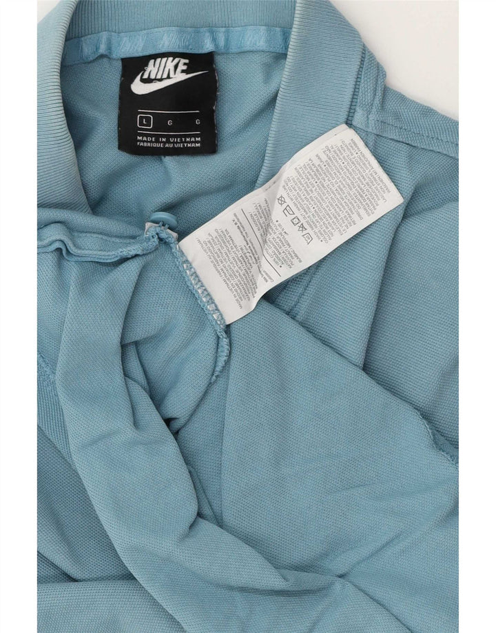 Nike Mens Polo Shirt Large Blue Cotton