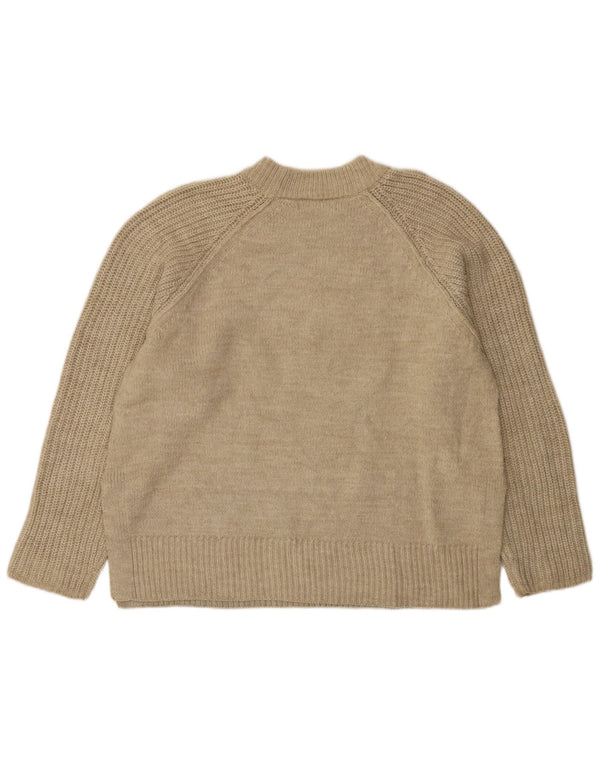 Marks & Spencer Womens Turtle Neck Jumper Sweater UK 16 Large Beige Acrylic