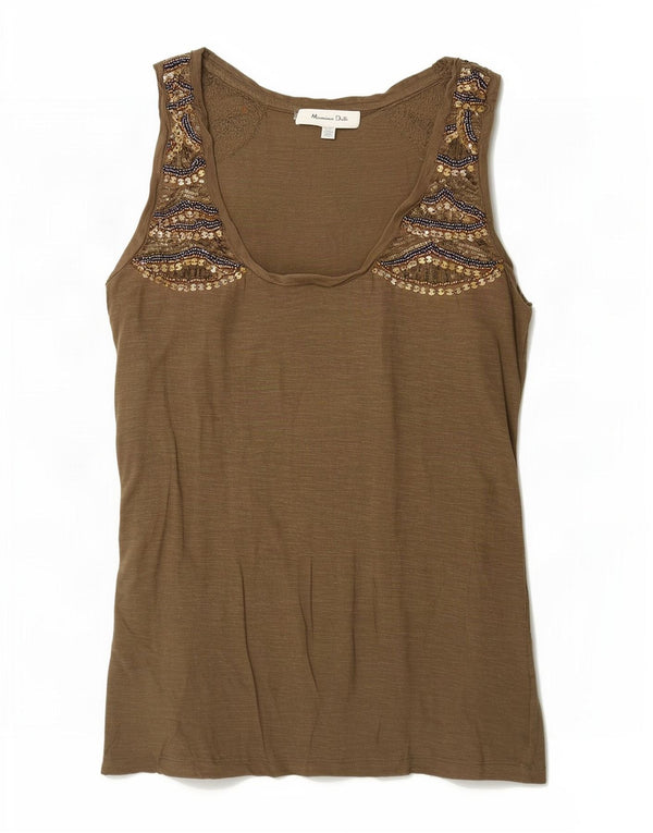 Canotta da donna Massimo Dutti UK 6 XS cotone marrone