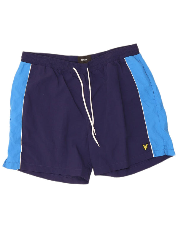 Lyle & Scott Mens Swimming Shorts 2XL Navy Blue Colourblock Nylon