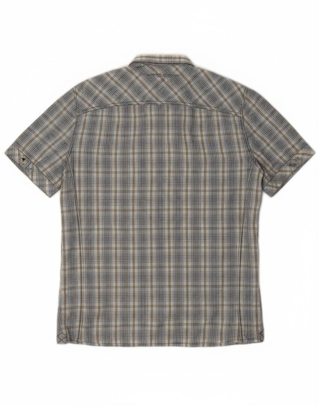 PEPE Jeans Chemise Slim Fit à Manches Courtes Homme Bleu Moyen à Carreaux Coton