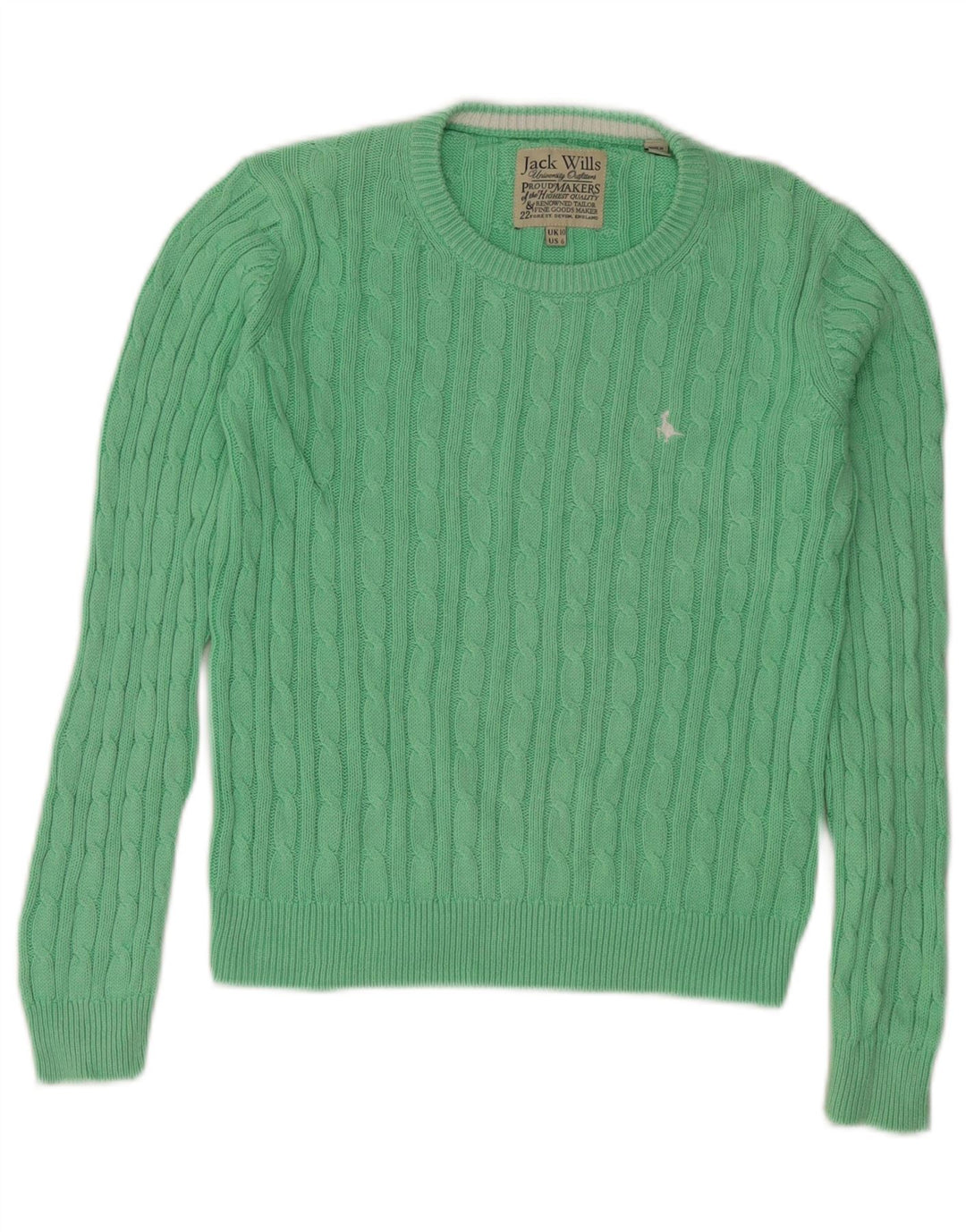 Jack Wills Womens Oversized Crew Neck Jumper Sweater UK 10 Small Green