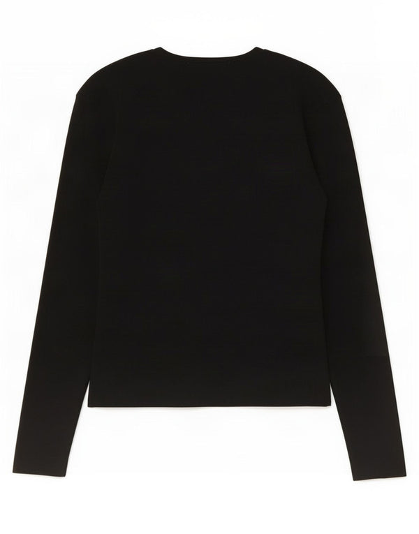 Top Zara da donna a maniche lunghe UK 14 grande nylon nero
