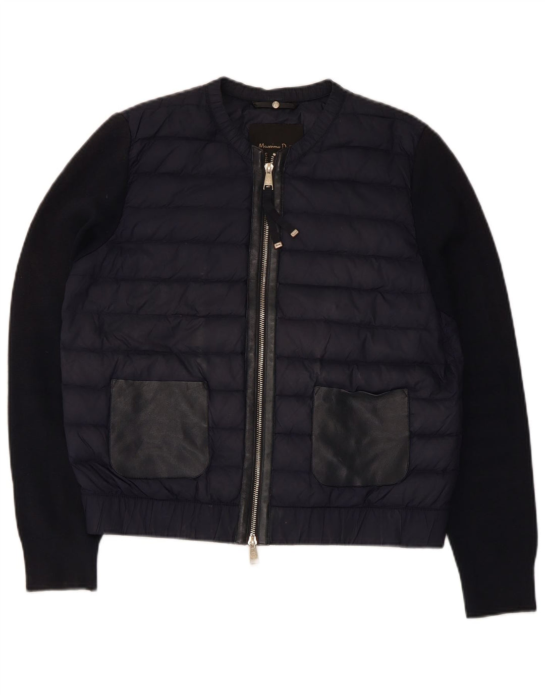 Massimo Dutti Womens Padded Jacket UK 14 Medium Navy Blue Nylon