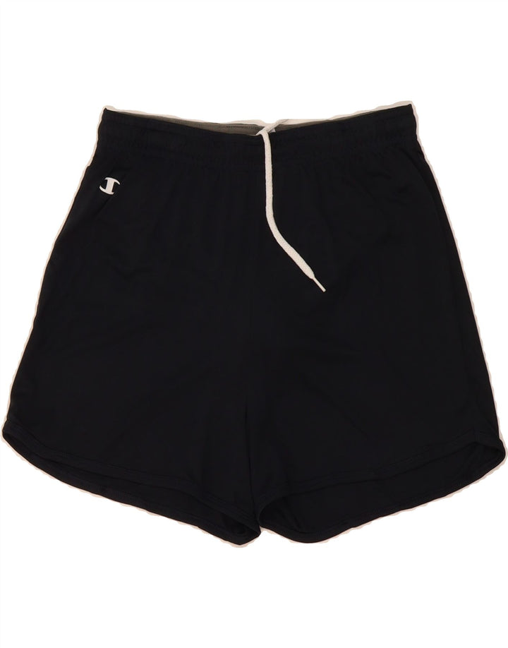 CHAMPION Womens Sport Shorts UK 10 Small Black Polyester Vintage Champion and Second-Hand Champion from Messina Hembry 