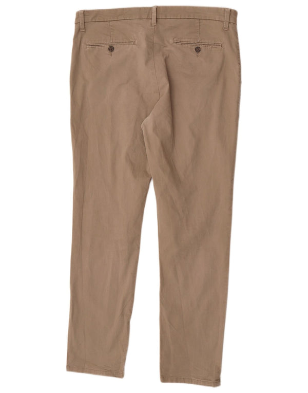 Marks & Spencer Mens Slim Chino Trousers W36 L31 Beige Cotton