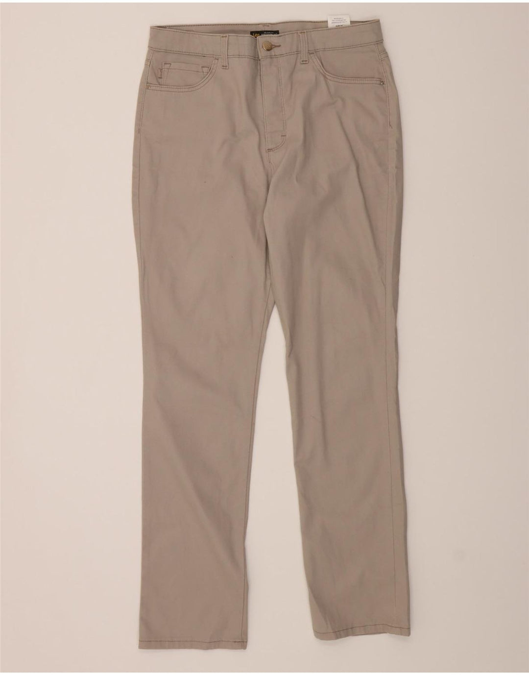 LEE Womens Straight Casual Trousers W34 L34 Beige Cotton Vintage Lee and Second-Hand Lee from Messina Hembry 