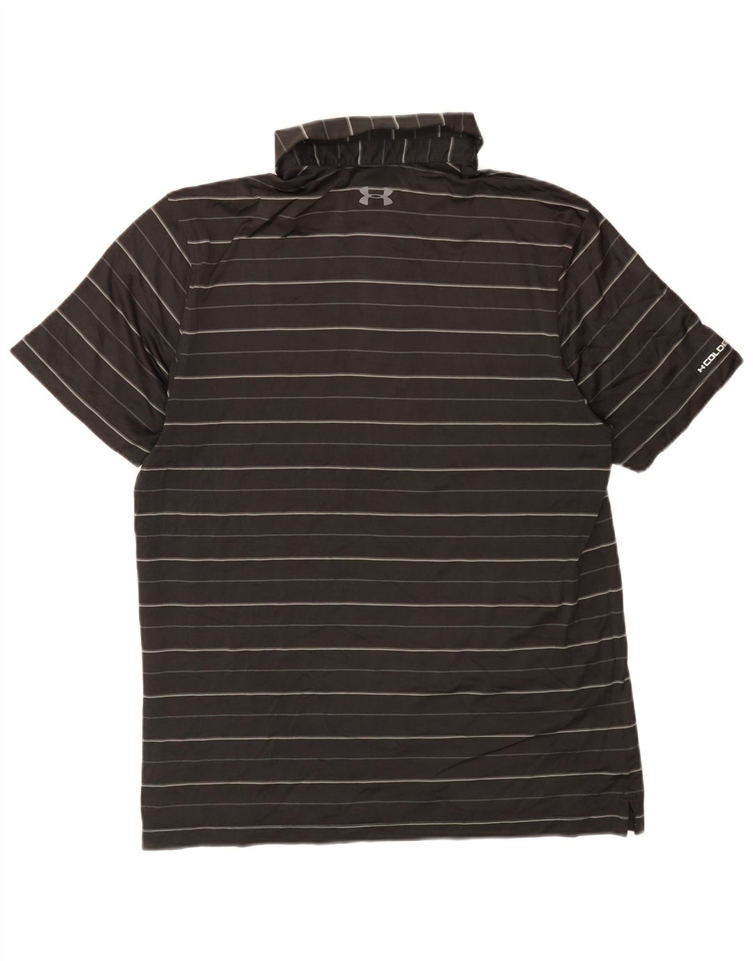 Under Armour Mens Heat Gear Polo Shirt Medium Black Striped