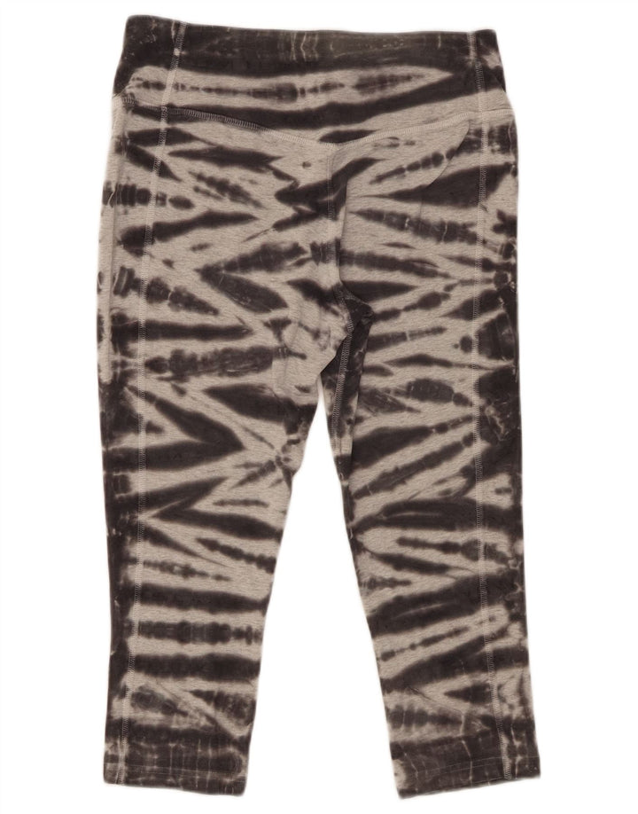 Nike Womens Capri Leggings UK 14 Medium Grey Tie Dye Cotton