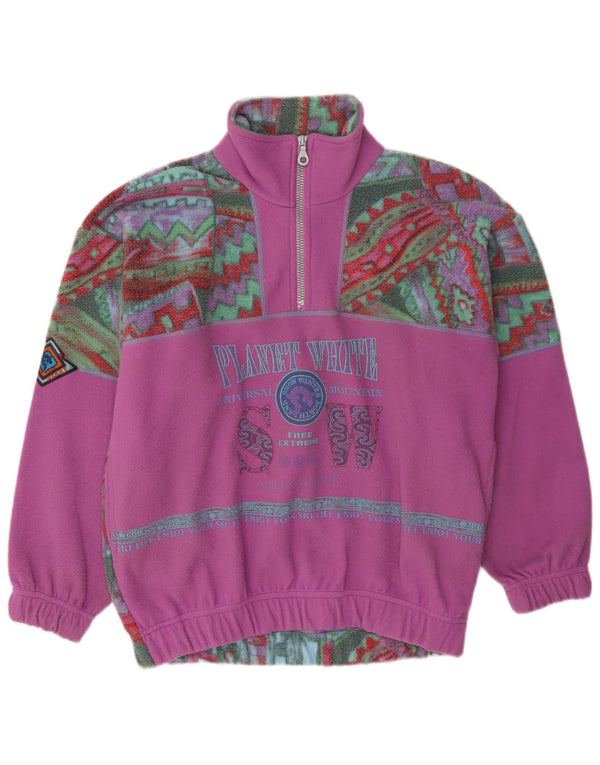 Santo Stefano Womens Ski Graphic Fleece Pullover UK 16 Large Pink Geometrisch
