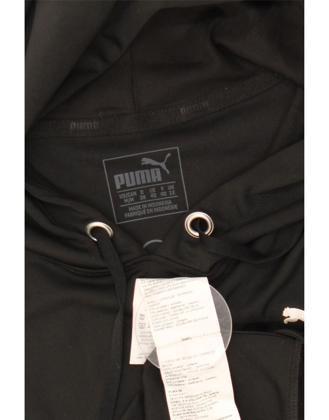 PUMA Womens Graphic Sleeveless Hoodie Jumper UK 12 Medium Black Polyester