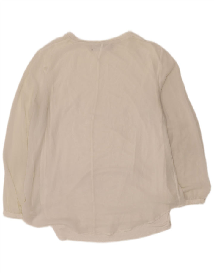 Zara Womens See Through Long Sleeve Blouse Top UK 16 Large White