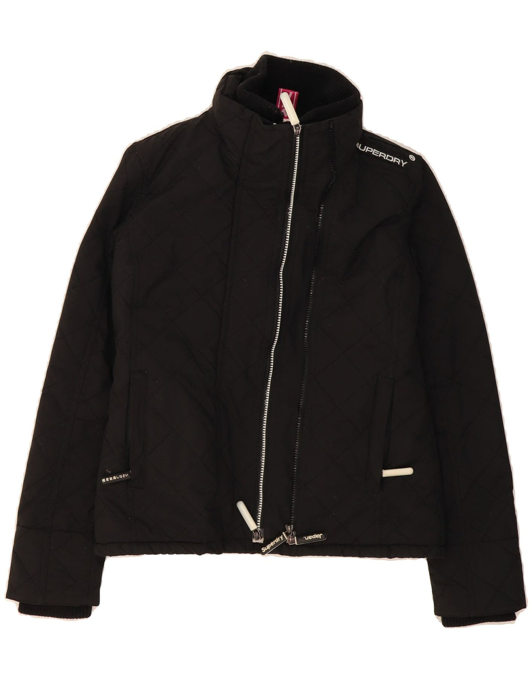 SUPERDRY Womens Windcheater Oversized Windbreaker Jacket UK 6 XS Black Vintage Superdry and Second-Hand Superdry from Messina Hembry 