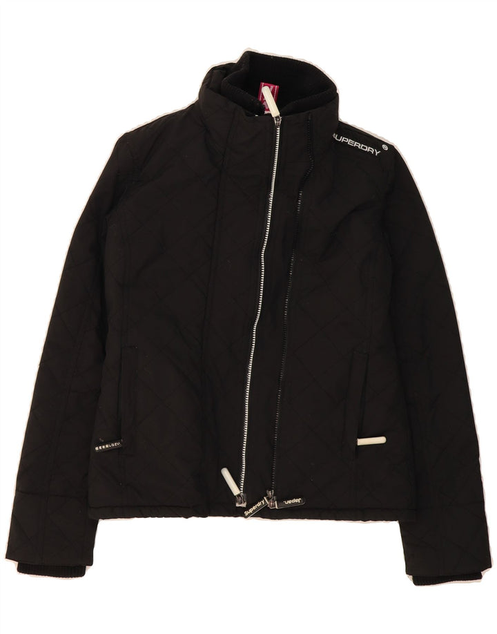 SUPERDRY Womens Windcheater Oversized Windbreaker Jacket UK 6 XS Black Vintage Superdry and Second-Hand Superdry from Messina Hembry 