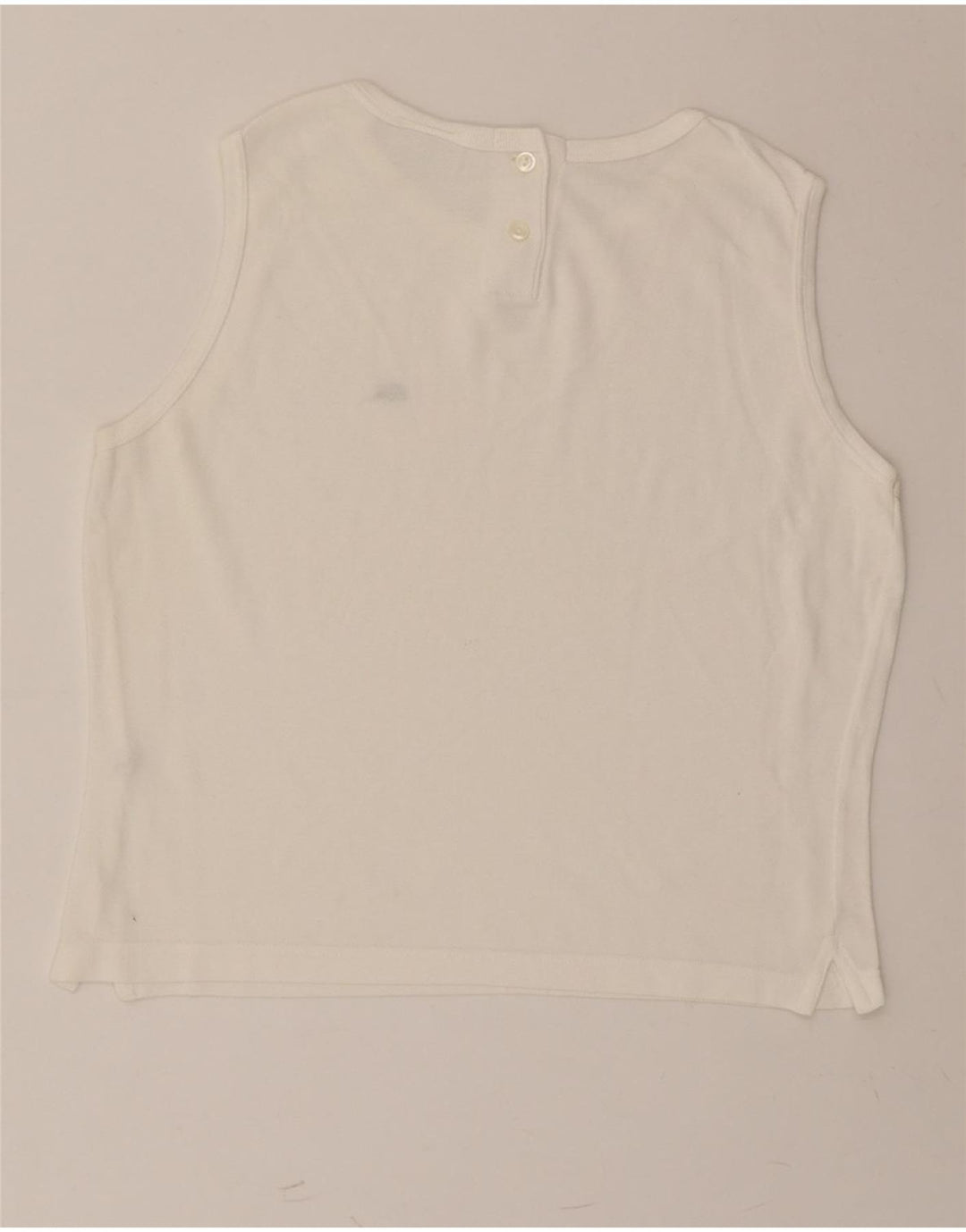 LACOSTE Womens Vest Top Size 44 Large White Cotton