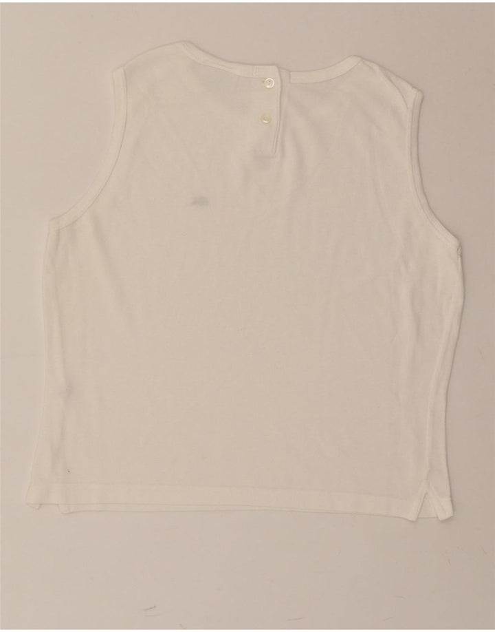 LACOSTE Womens Vest Top Size 44 Large White Cotton