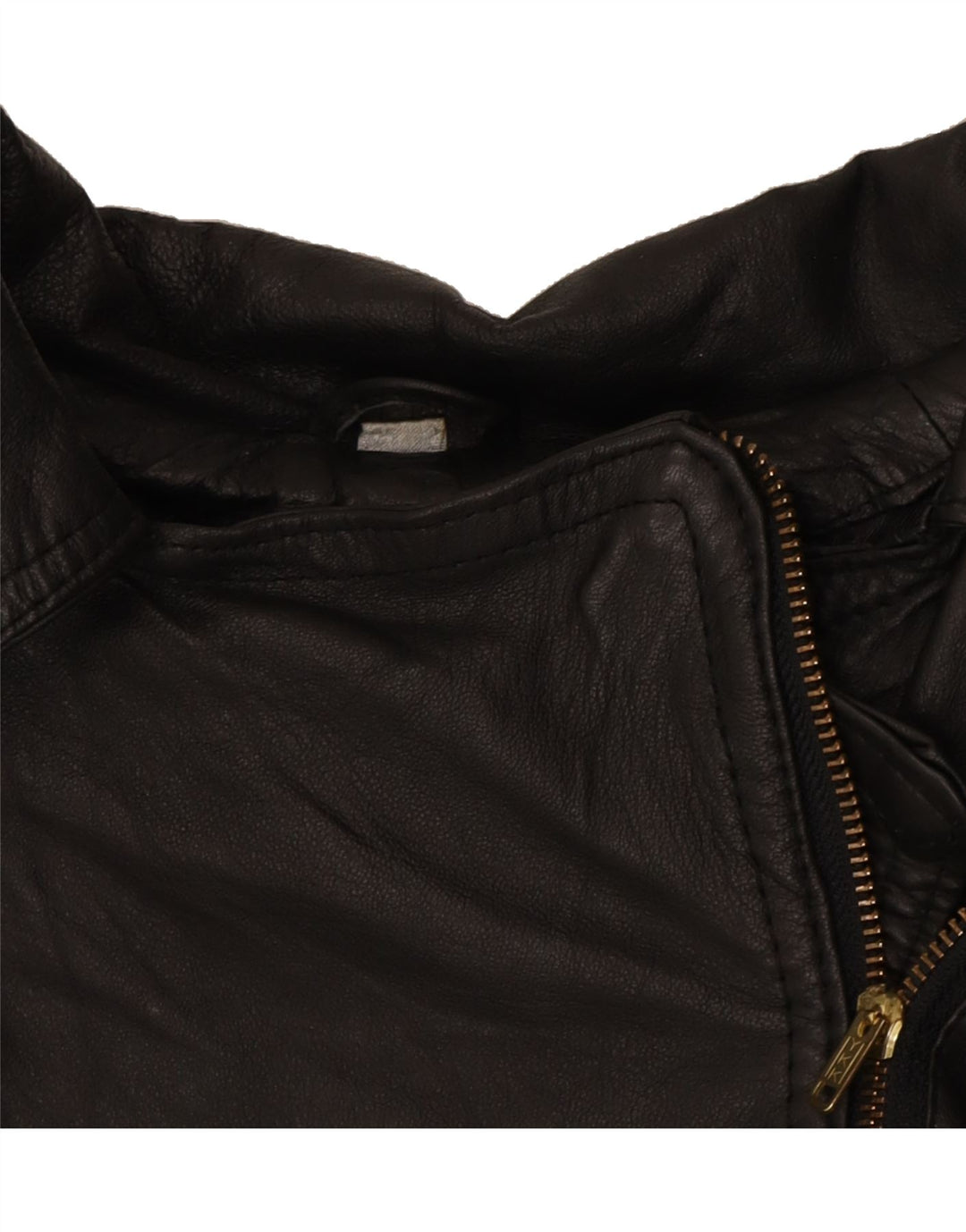 VINTAGE Womens Crop Leather Jacket UK 12 Medium Black Vintage Vintage and Second-Hand Vintage from Messina Hembry 