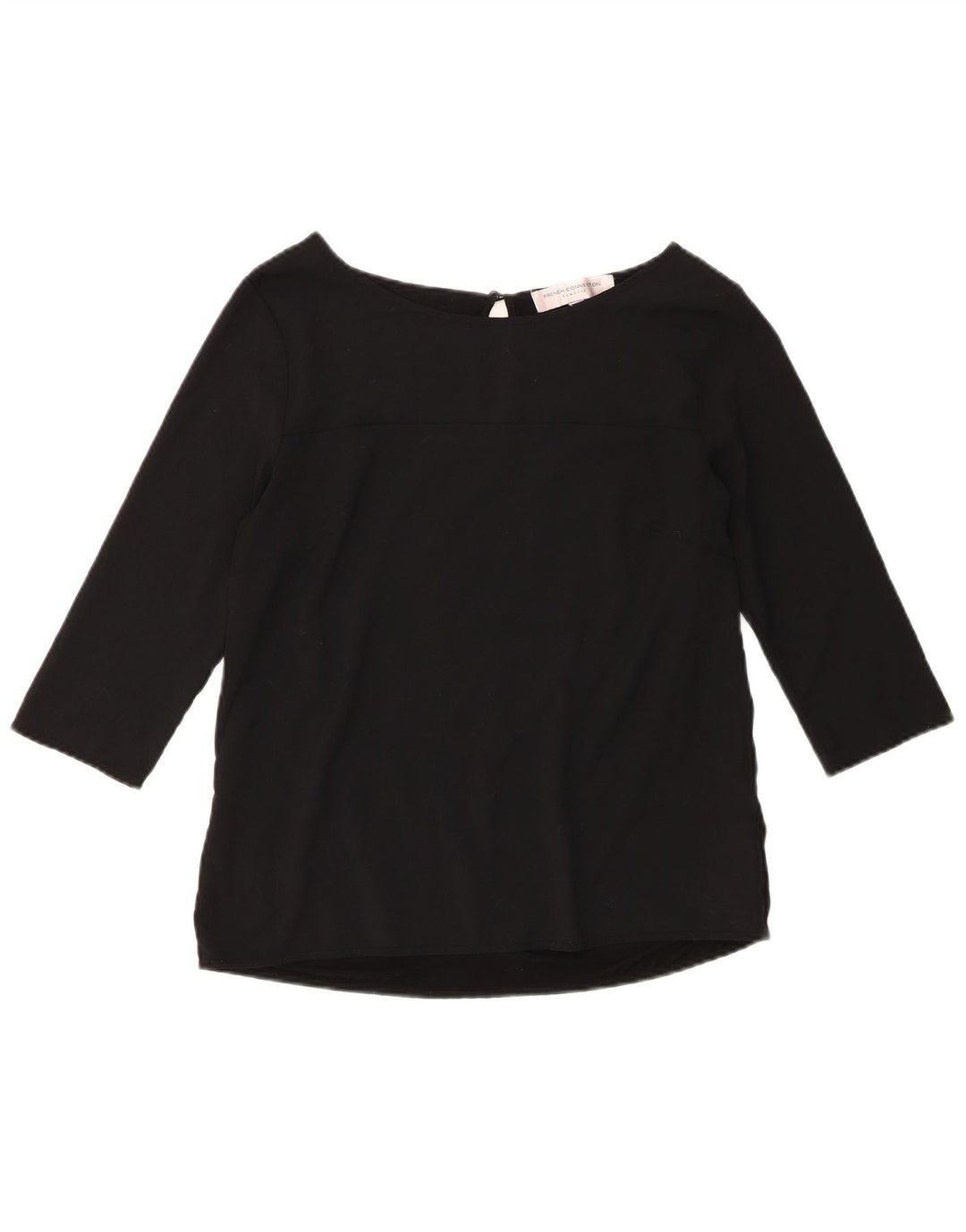 French Connection Womens 3/4 Sleeve Blouse Top UK 12 Medium Black Polyester