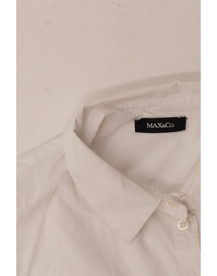 Max & Co. Camicetta senza maniche corta da donna UK 12 Medio Bianco