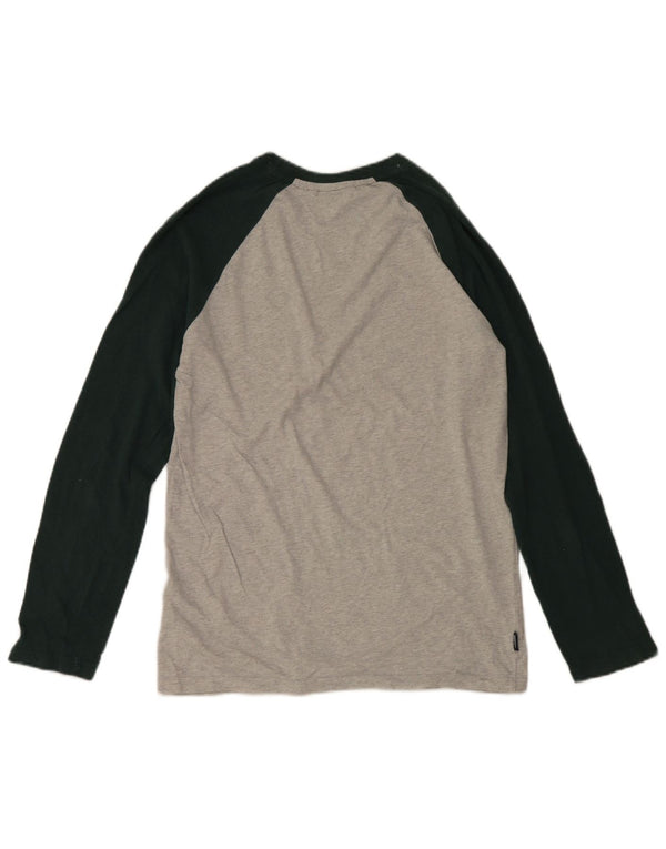 Superdry Mens Top Long Sleeve Medium Grey Colourblock Cotton