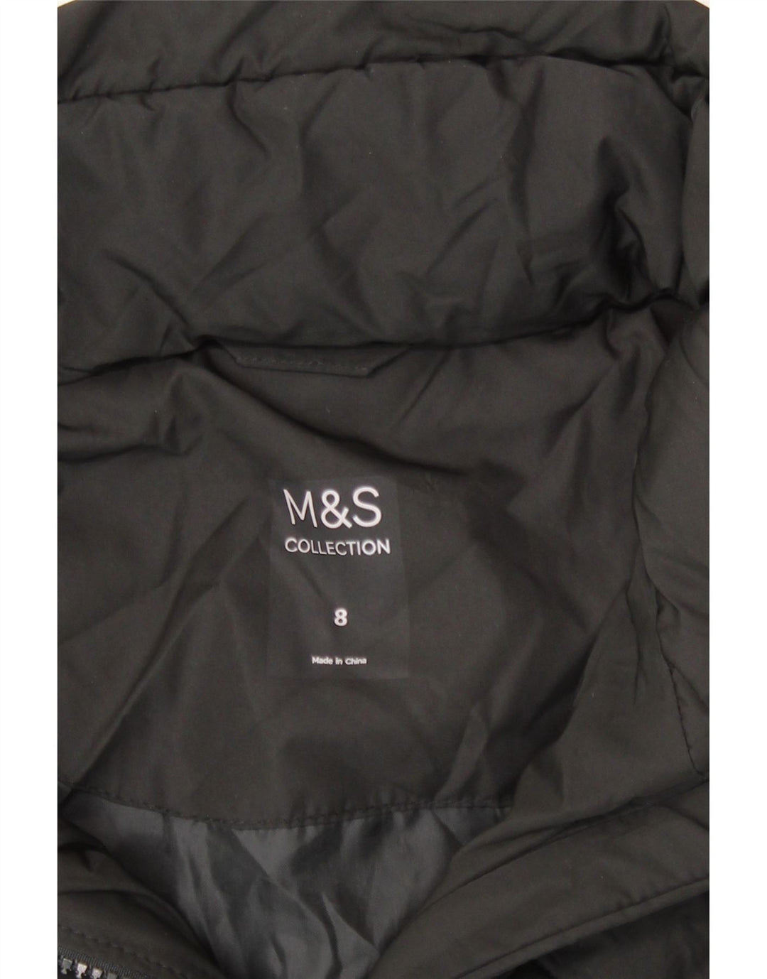 Marks & Spencer Womens Hooded Padded Jacket UK 8 Small  Black Polyester