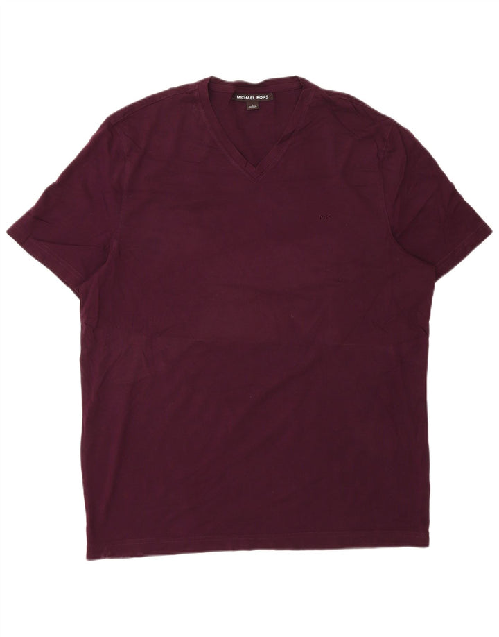 MICHAEL KORS Mens T-Shirt Top Large Burgundy