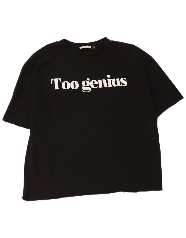 Zara Mujer Trafaluc Camiseta Gráfica Extragrande Reino Unido 44 Mediano Negro