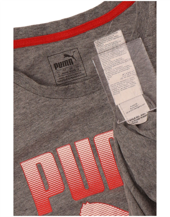 PUMA Mens Graphic T-Shirt Top Small Grey Cotton