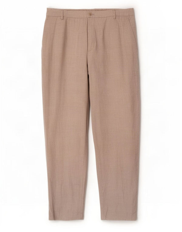 Zara Womens Tapered Chino Trousers Large W32 L28 Beige Linen