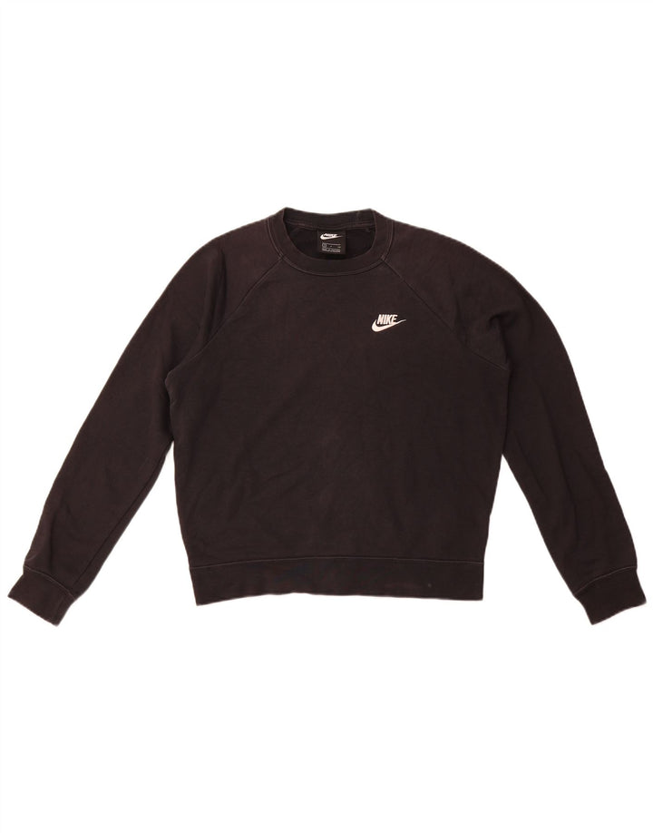 Nike Womens Oversized Sweatshirt Jumper UK 10 Small Black Cotton