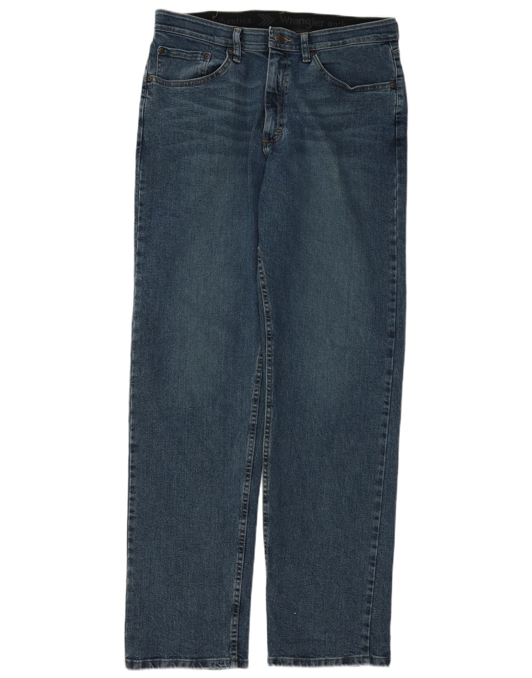 Wrangler Mens Straight Jeans W32 L34 Blue Cotton