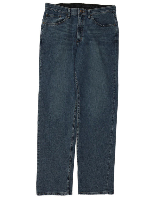 Wrangler Mens Straight Jeans W32 L34 Blue Cotton