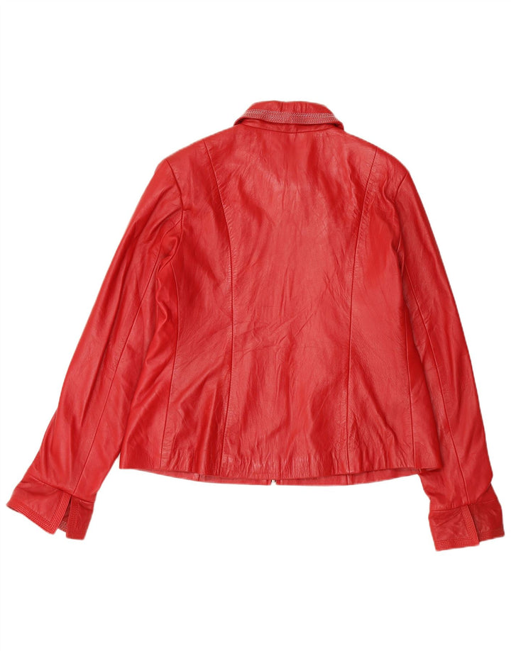 Vintage dame læderjakke UK 24 4XL Rød