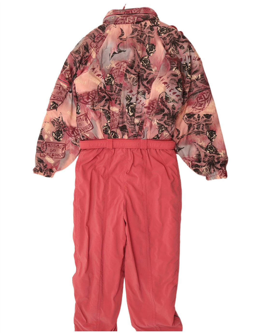 Killtec Womens Graphic Hooded Ski Jumpsuit UK 12 Medium Pink Floral
