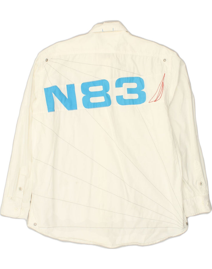 NAUTICA Mens Graphic Shirt XL Off White Cotton | Vintage Nautica | Thrift | Second-Hand Nautica | Used Clothing | Messina Hembry 