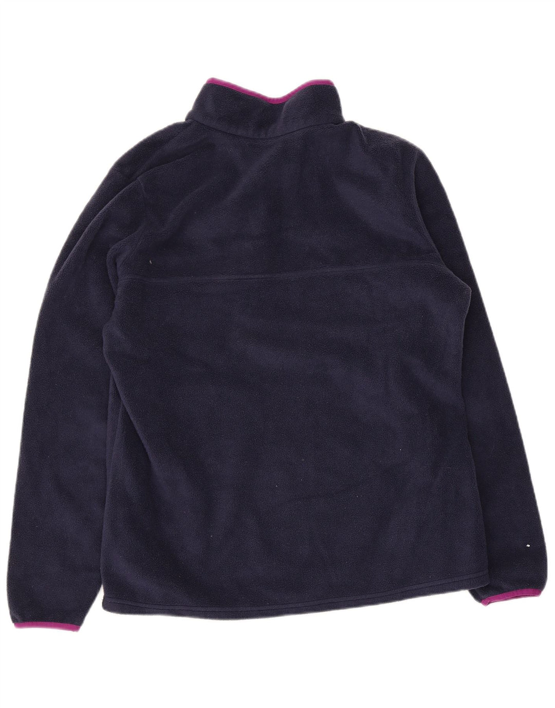 Columbia Womens Button Neck Fleece Jumper UK 16 Large Navy Blue Polyester