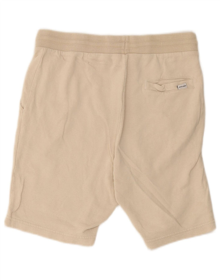 Jack & Jones Mens Sport Shorts Small Beige Cotton