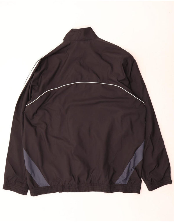 Adidas Mens Tracksuit Top Jacket UK 46/48 XL Black Colourblock Polyester