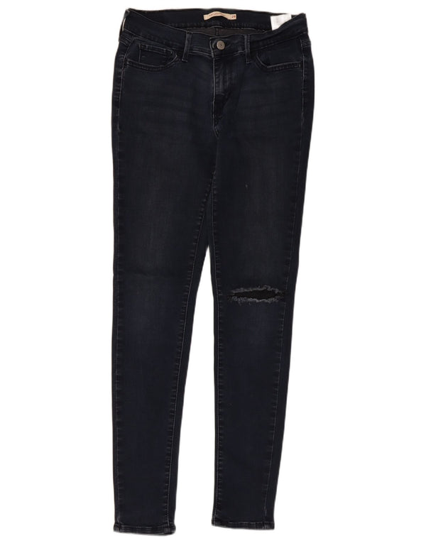 Levi's Womens 710 Distressed Super Skinny Jeans W29 L30 Blue Cotton