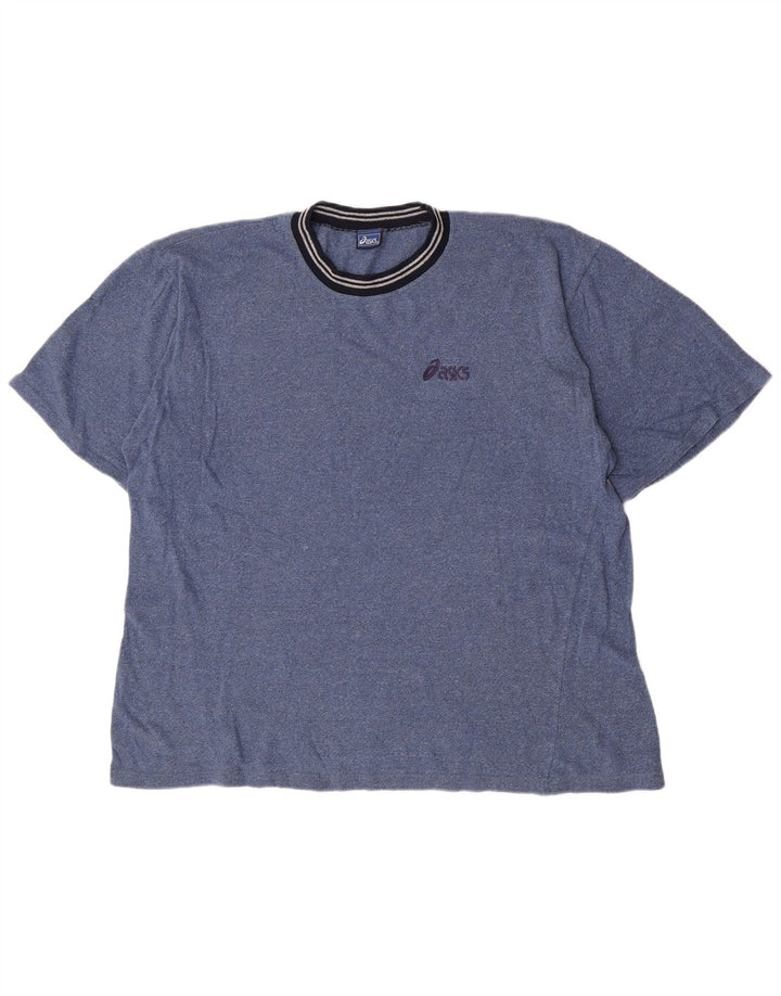 Asics Mens T-Shirt Top Large Blue Flecked