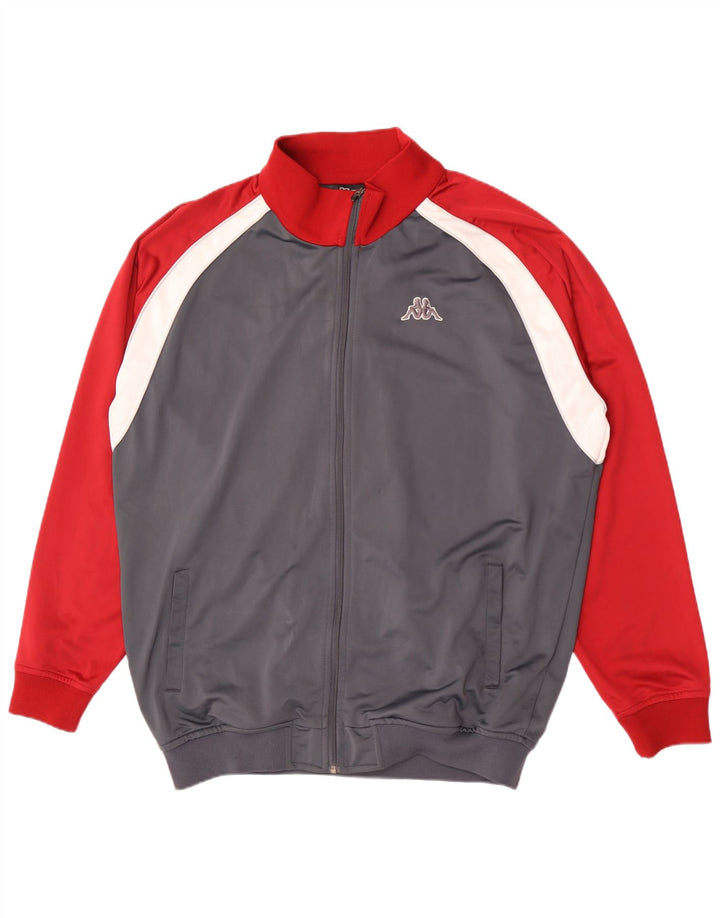 Kappa Veste de survêtement pour homme 3XL Gris Colorblock Polyester