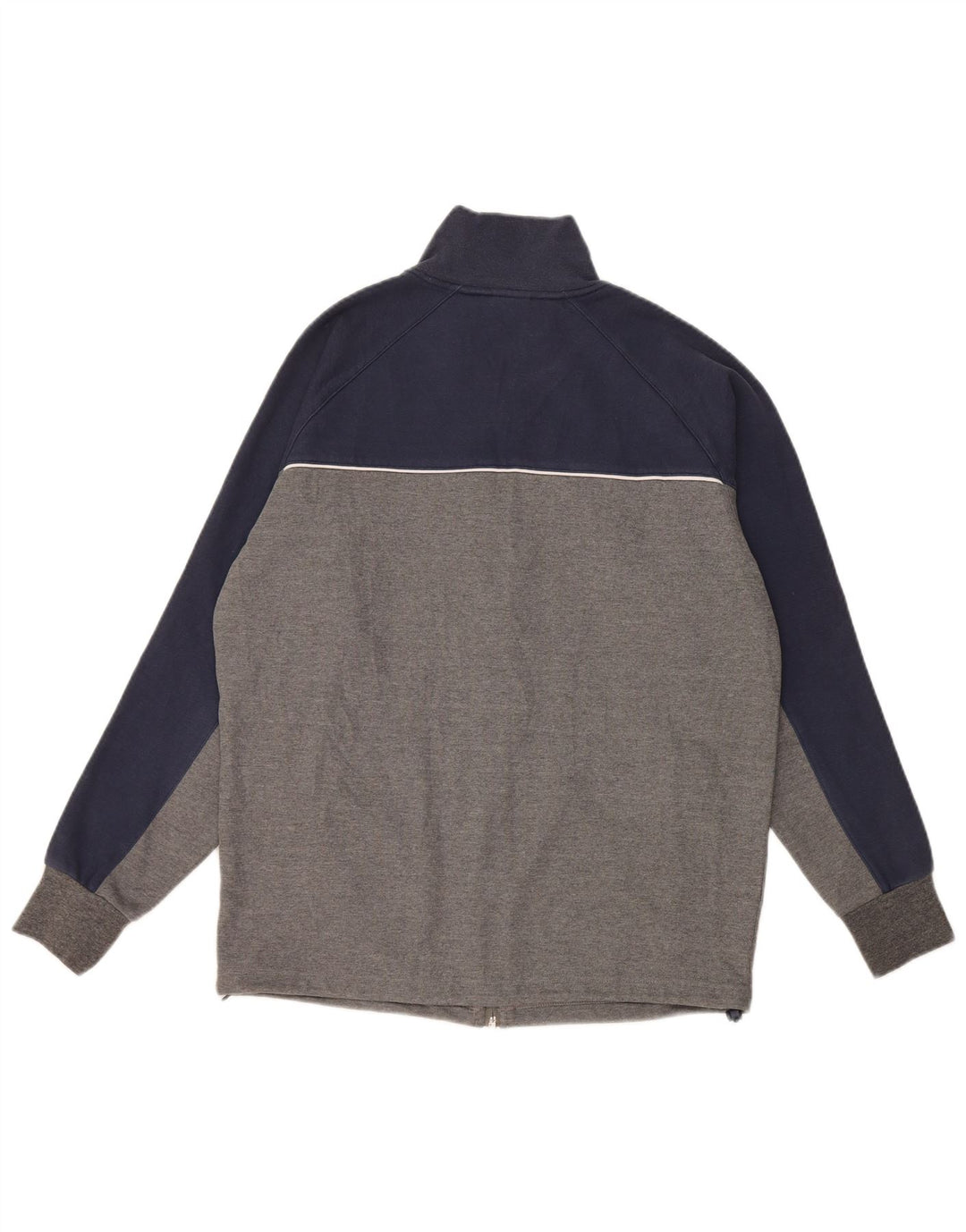 ASICS Mens Tracksuit Top Jacket Medium Grey Colourblock Cotton