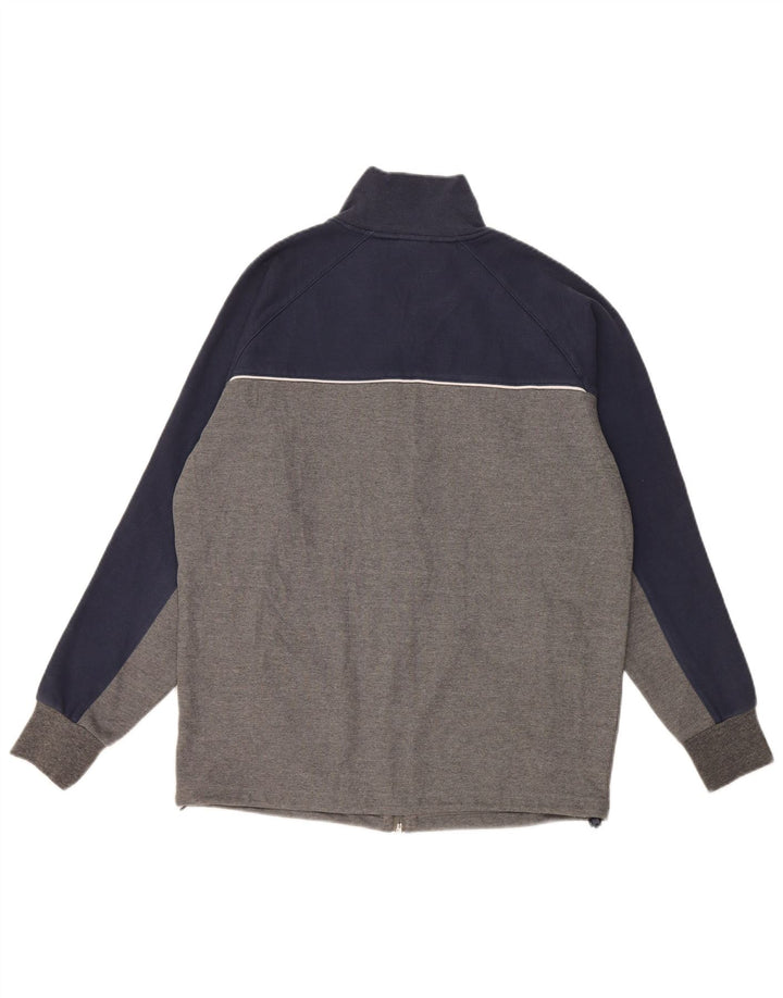 ASICS Mens Tracksuit Top Jacket Medium Grey Colourblock Cotton