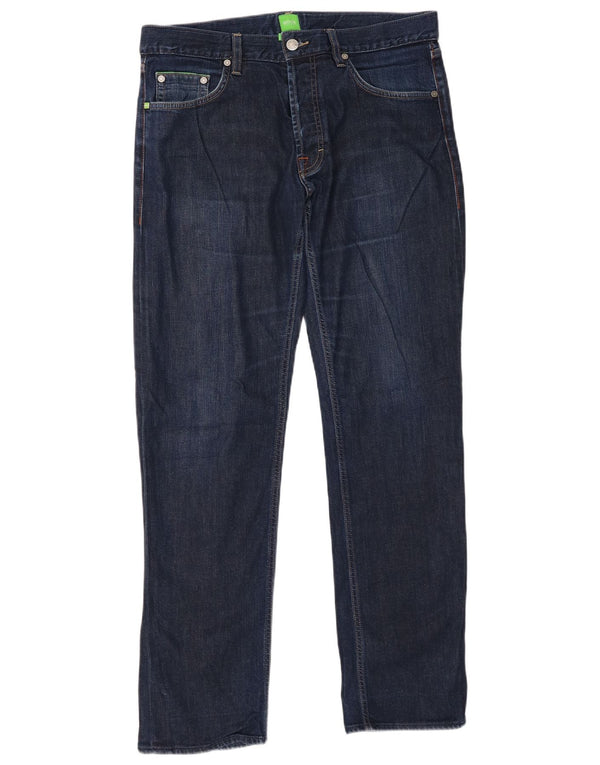 Jeans dritti da uomo Hugo Boss W34 L32 Blu Navy
